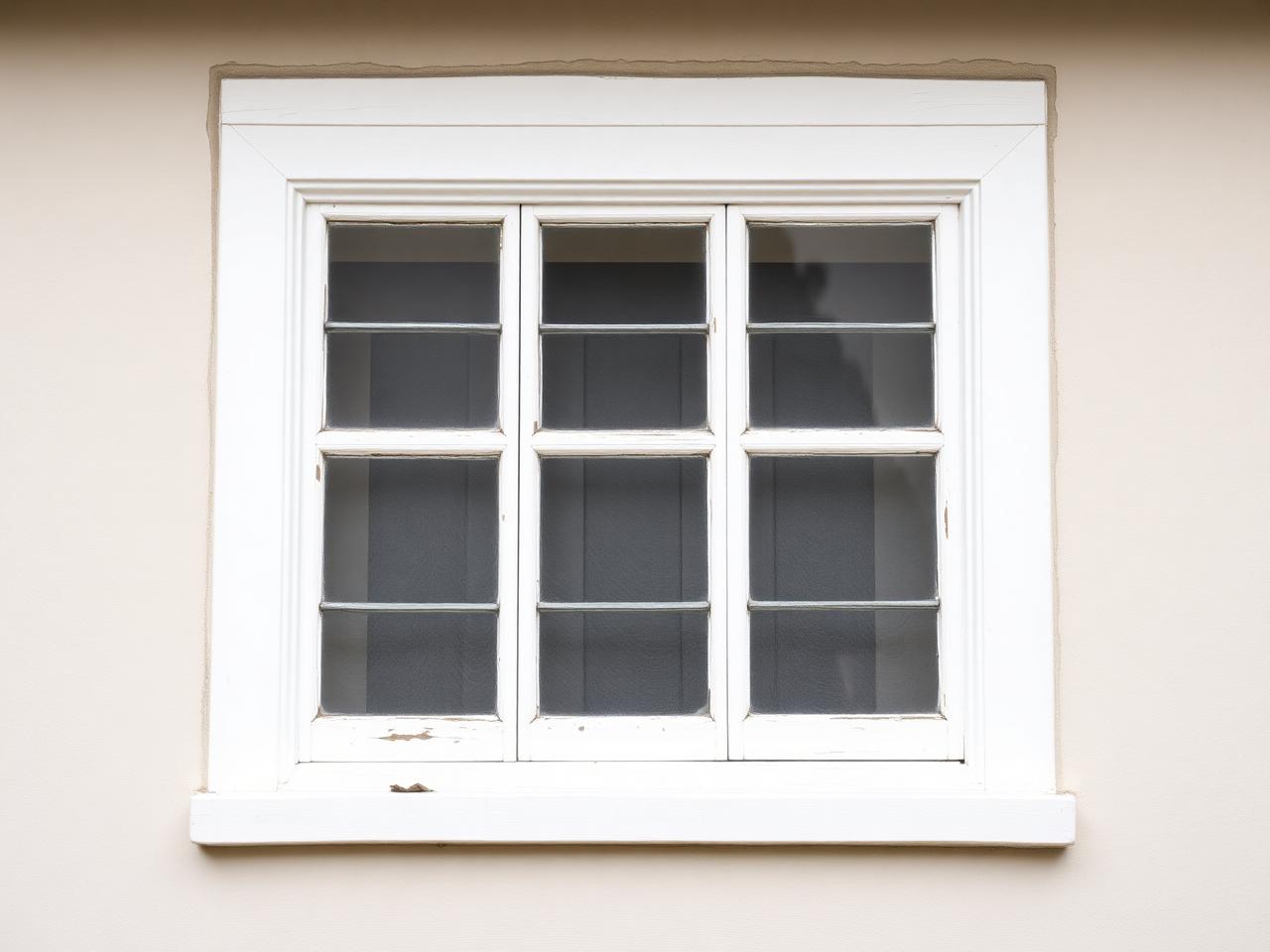 Weißes Sprossenfenster im Stil eines denkmalgeschützten Altbaus